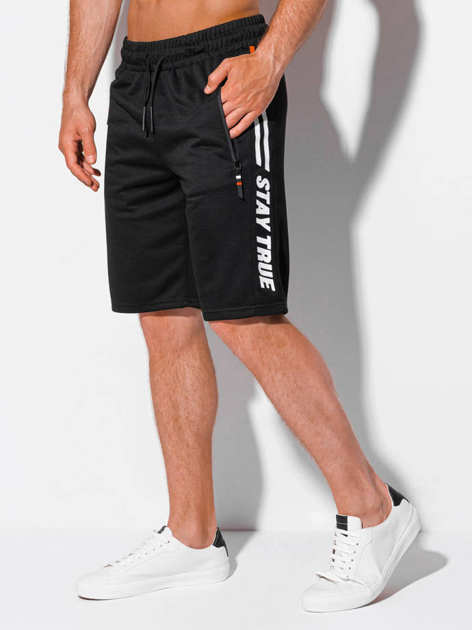 Men's short sweat shorts W405 - black