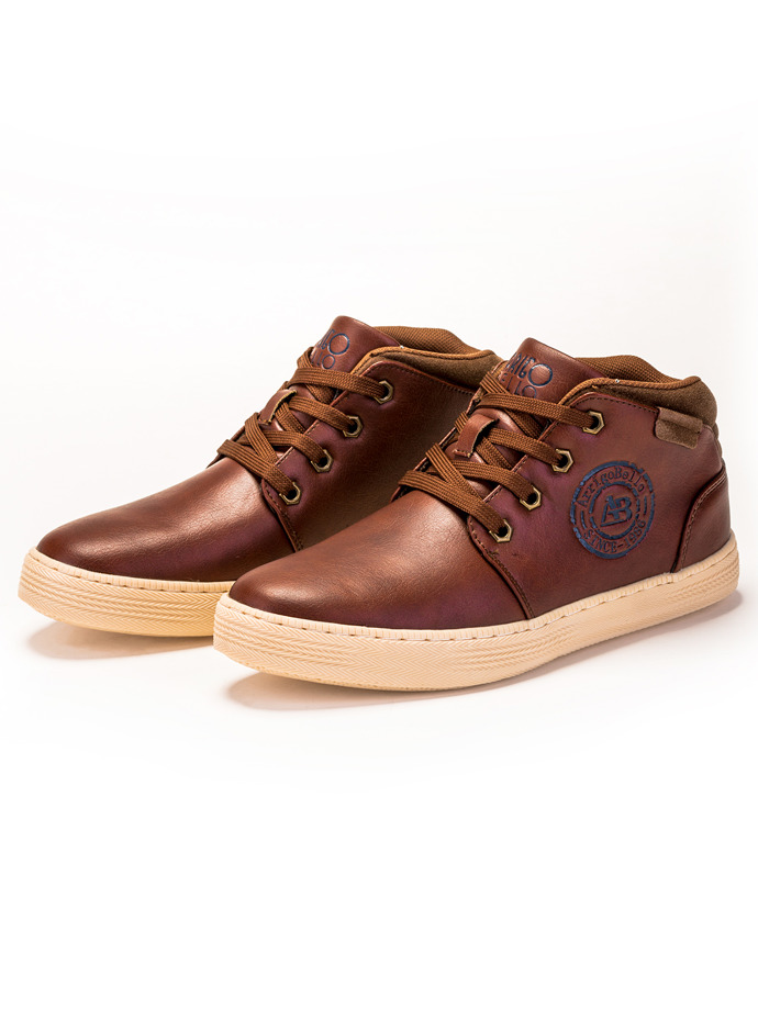 Men's sports high-top-top shoes T098 - brown