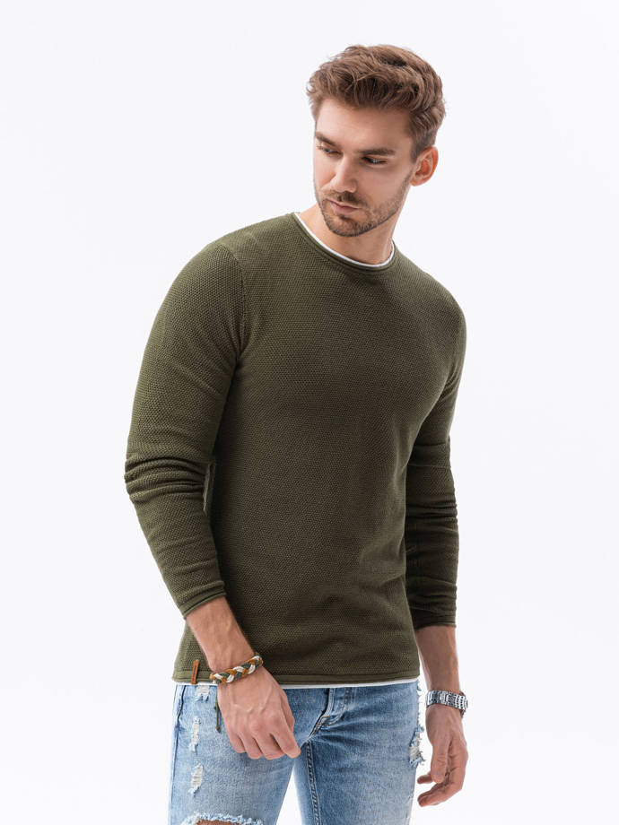 Men's sweater - olive E121