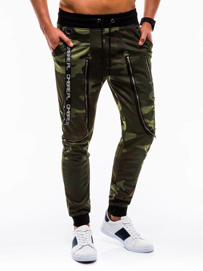 Men's sweatpants P735 - green/camo | MODONE wholesale - Clothing For Men
