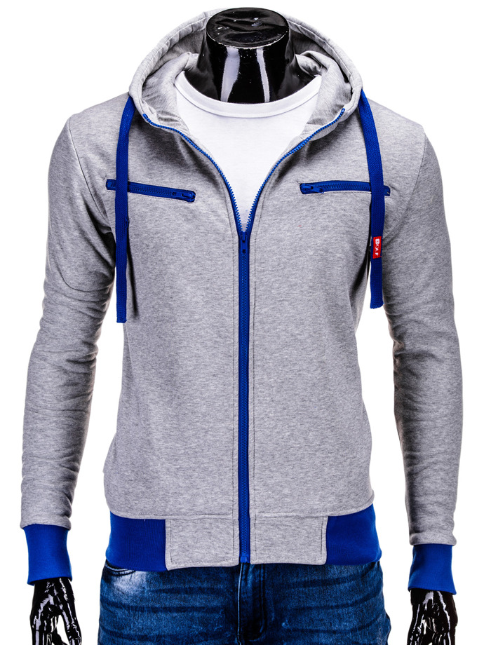 Men's sweatshirt B579 - grey/blue