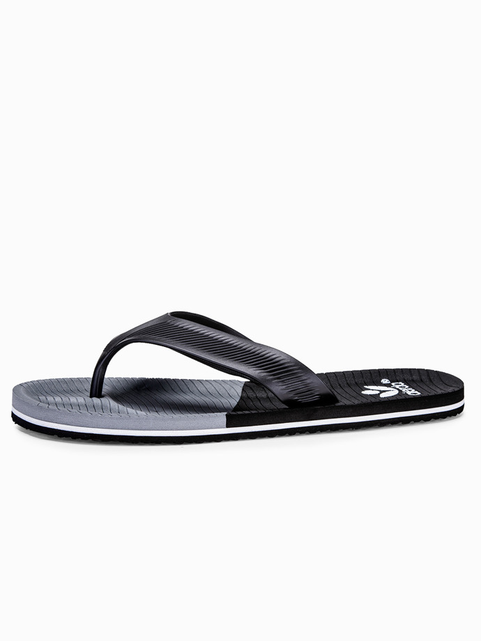 Men's t-bar sandals T295 - grey/black | MODONE wholesale - Clothing For Men