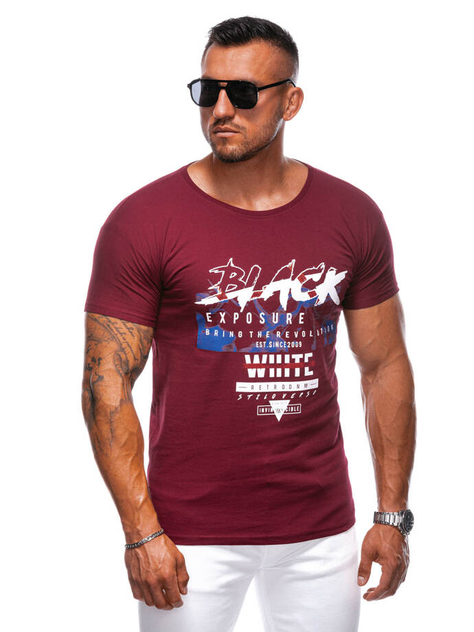 Men's t-shirt S1982 - dark red