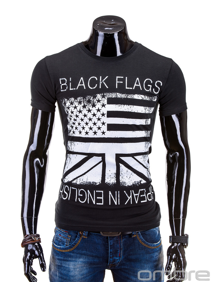 Men's t-shirt - black/white S566