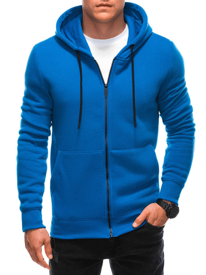 Men's unbuttoned hooded sweatshirt EM-SSZP-22FW-015 - blue V1