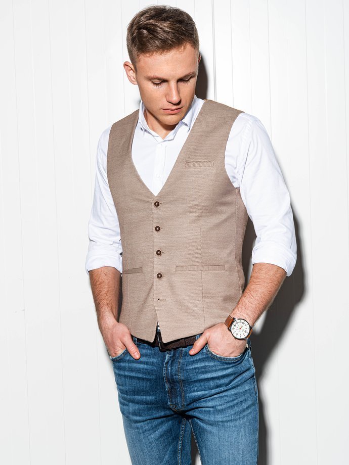 Men's vest - beige V45