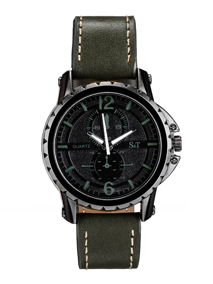 Men's watch A132 - khaki/black
