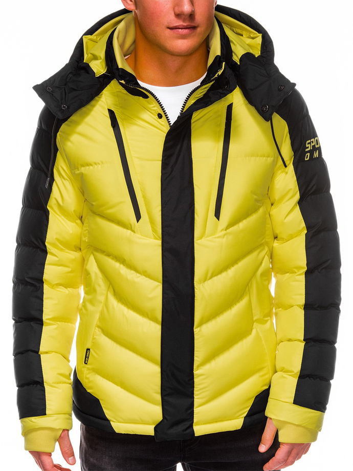 yellow winter jacket