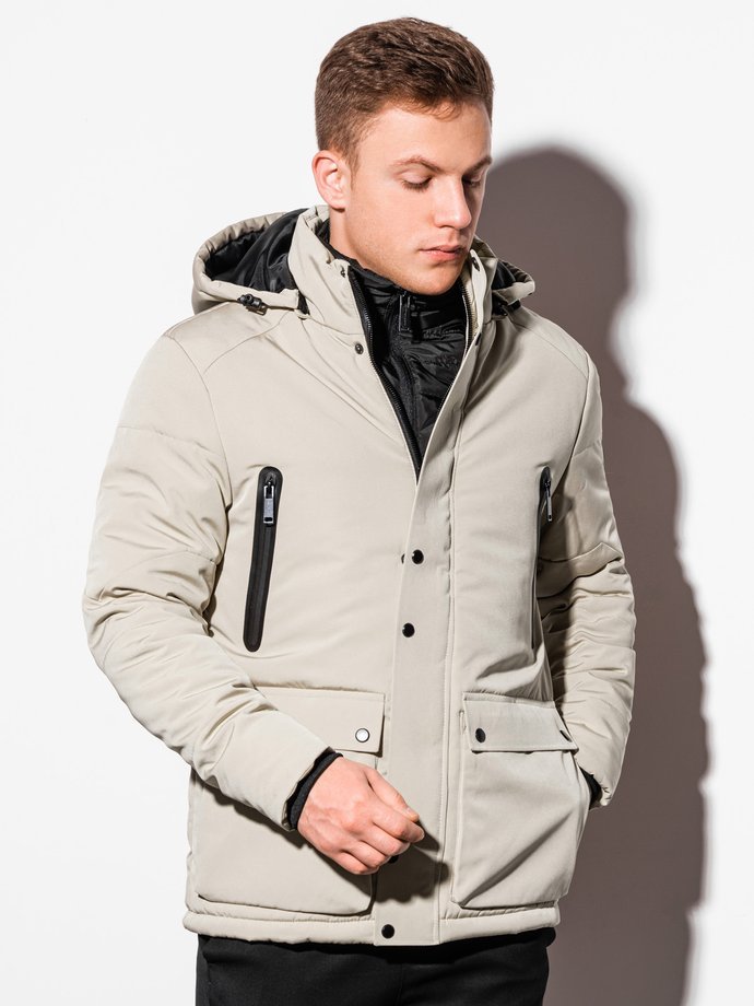 Men's winter jacket - beige C449