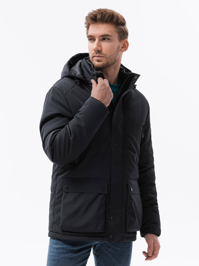 Men's winter jacket - black C449