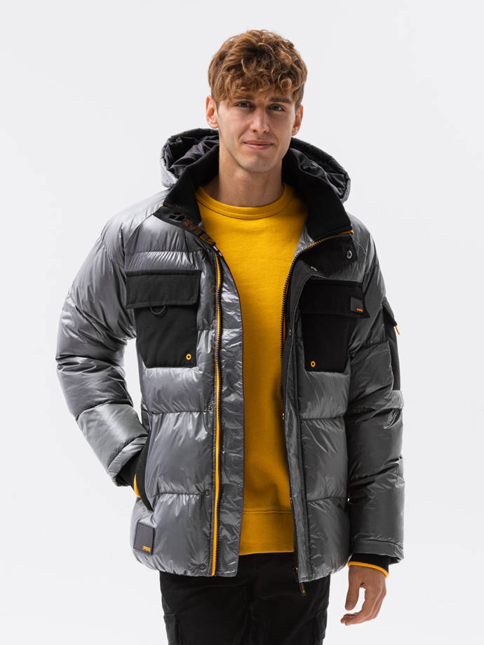 Men's winter jacket - dark grey C457