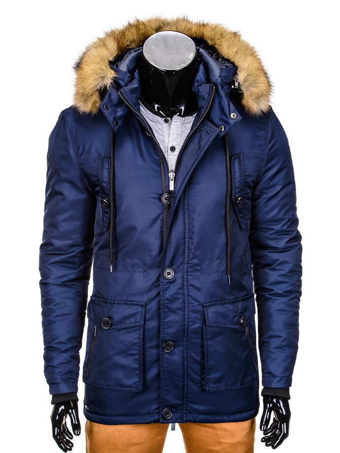 Men's winter parka jacket C303 - navy