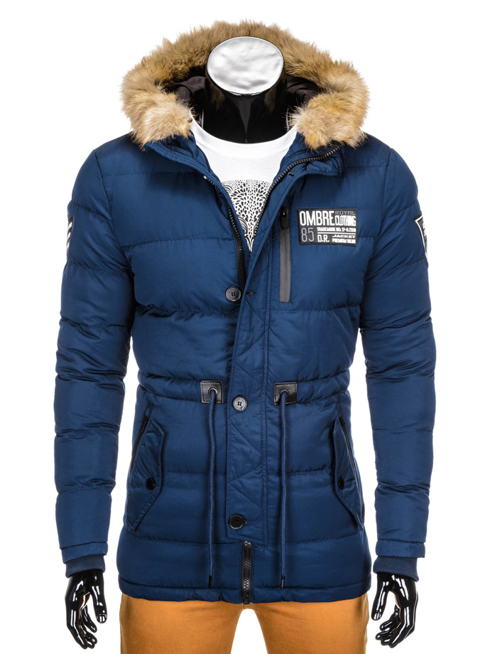 Men's winter parka jacket C308 - navy