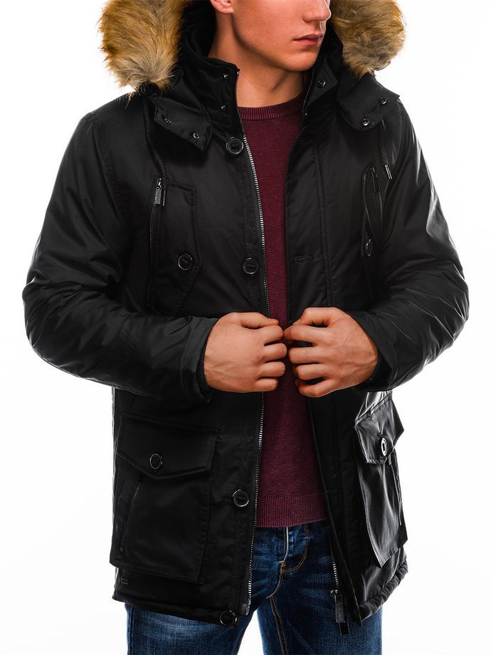 Men's winter parka jacket C361 - black | MODONE wholesale - Clothing ...