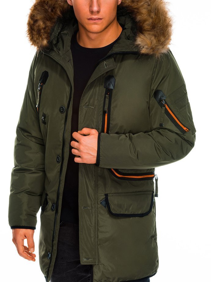 Men's winter parka jacket C369 khaki MODONE wholesale Clothing