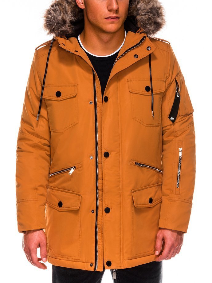 Men's winter parka jacket C410 - mustard | MODONE wholesale - Clothing ...