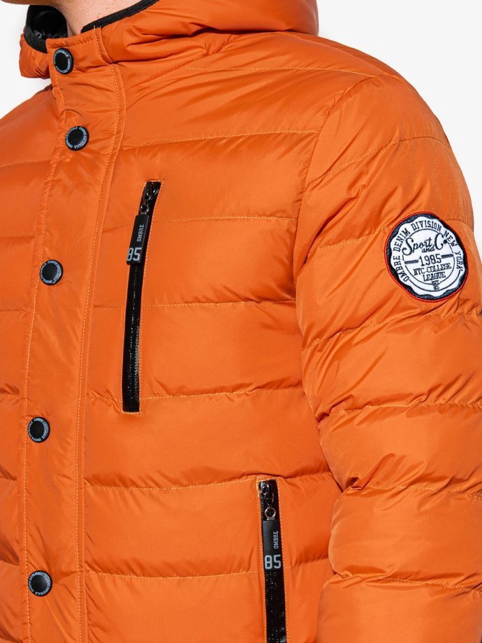 Men's winter quilted jacket C124 - orange
