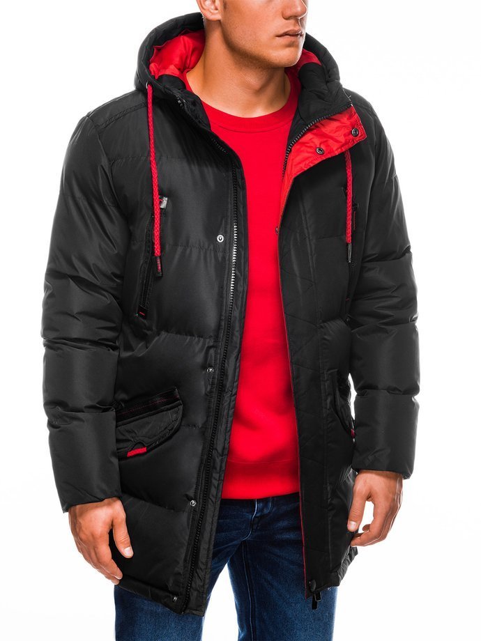 Men's winter quilted jacket C383 - black | MODONE wholesale - Clothing ...