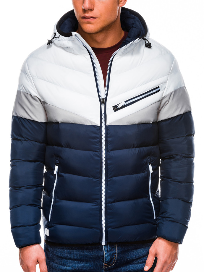 Men's winter quilted jacket C434 - white | MODONE wholesale - Clothing ...
