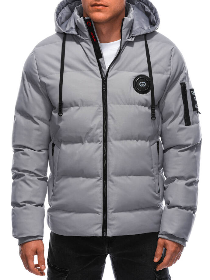 Men's winter quilted jacket C612 - grey