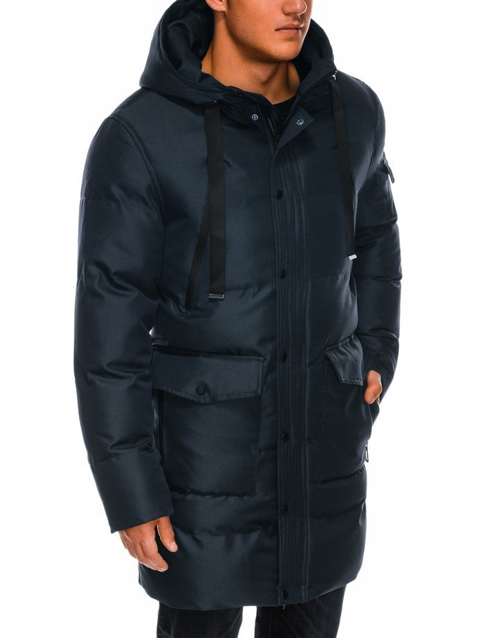 Men's winter quilted jacket - navy C409