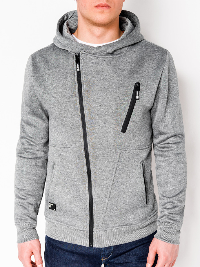 Men's zip-up hoodie B738 - grey | MODONE wholesale - Clothing For Men