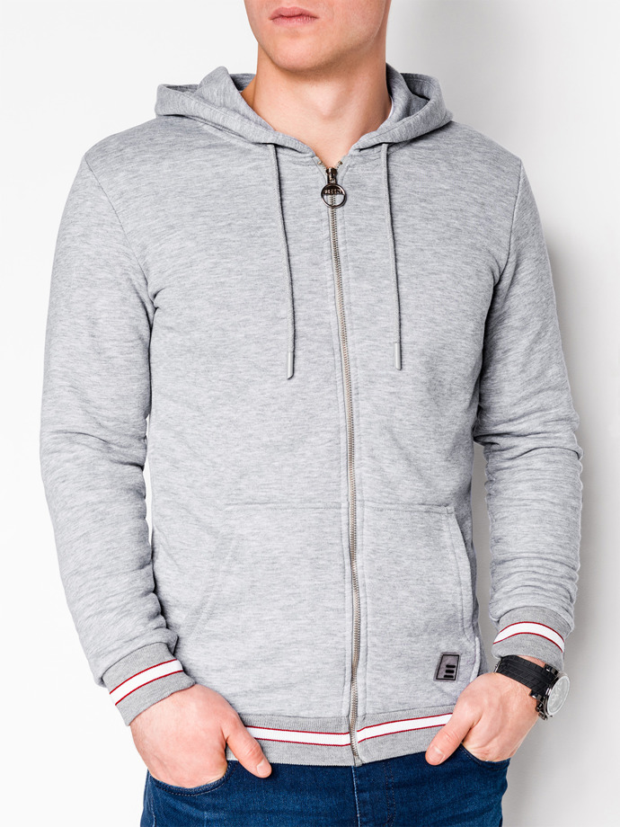 Men's zip-up hoodie B912 - grey | MODONE wholesale - Clothing For Men
