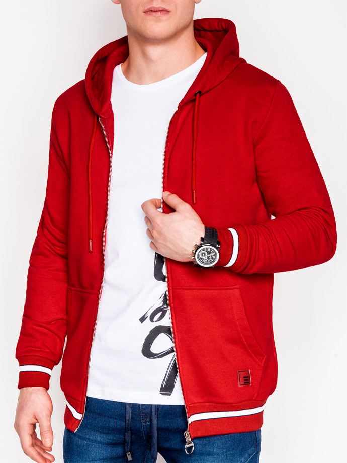 Men's zip-up hoodie B912 - red | MODONE wholesale - Clothing For Men