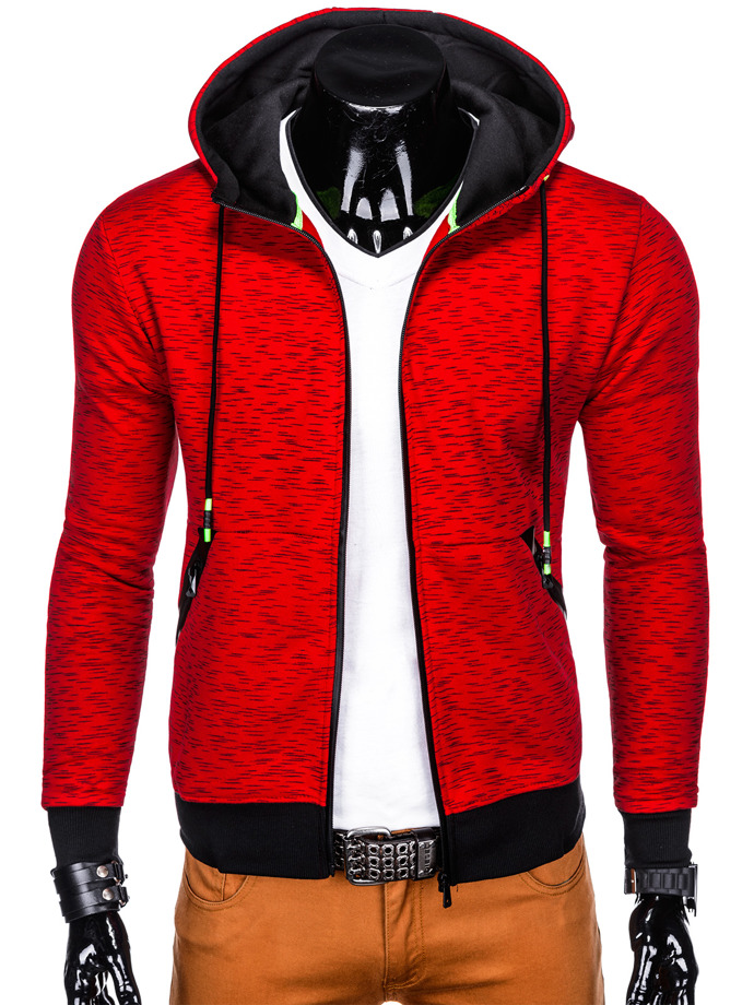 Men's zip-up hoodie B955 - red | MODONE wholesale - Clothing For Men