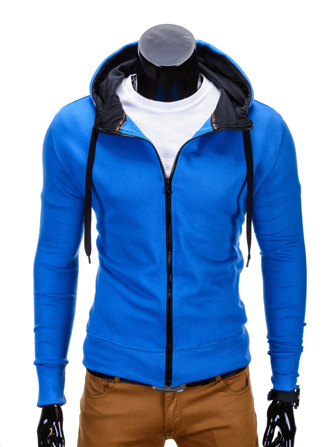Men's zip-up hoodie - blue/black B485