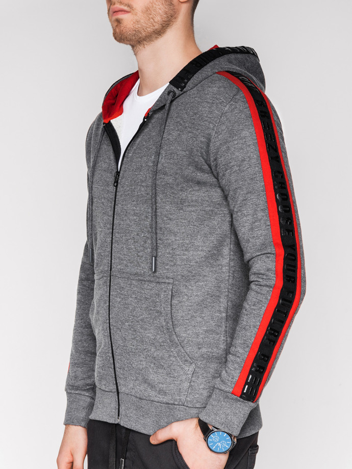 Men's zip-up hoodie - dark grey B906