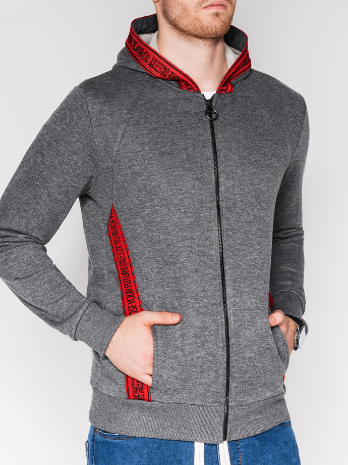 Men's zip-up hoodie - dark grey B908