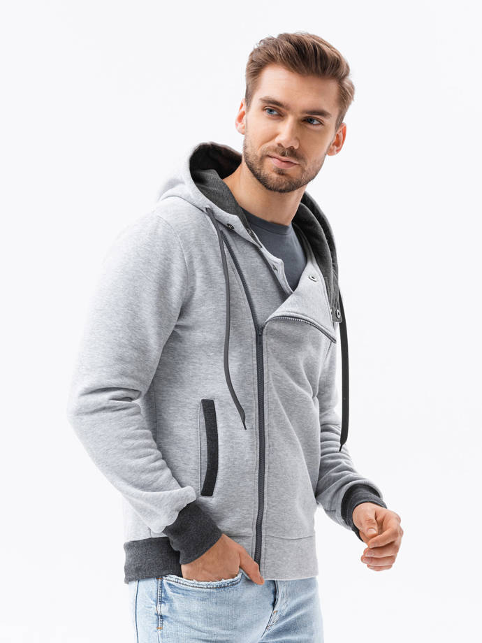 Men's zip-up hoodie - grey B297