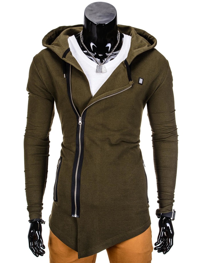 Men's zip-up hoodie - khaki B680