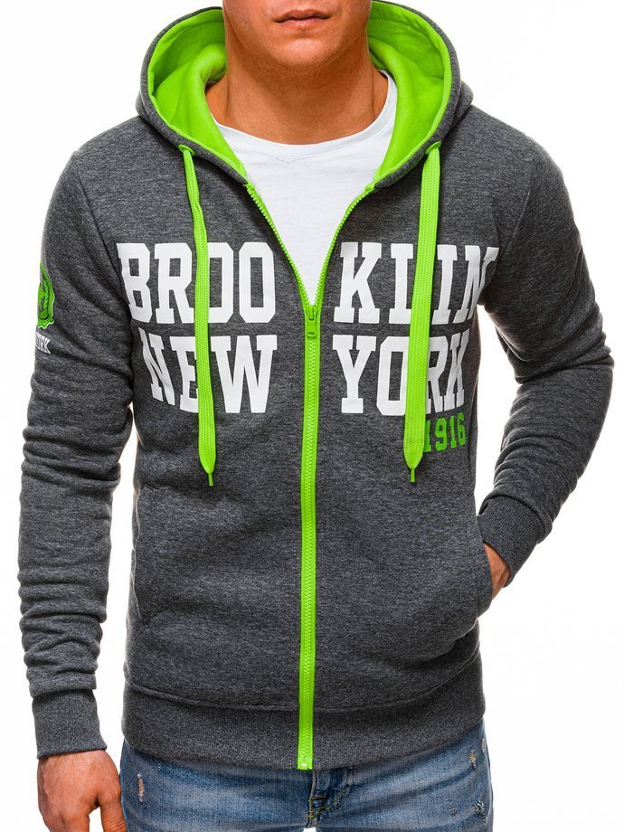 Men's zip-up sweatshirt B1250 - dark grey