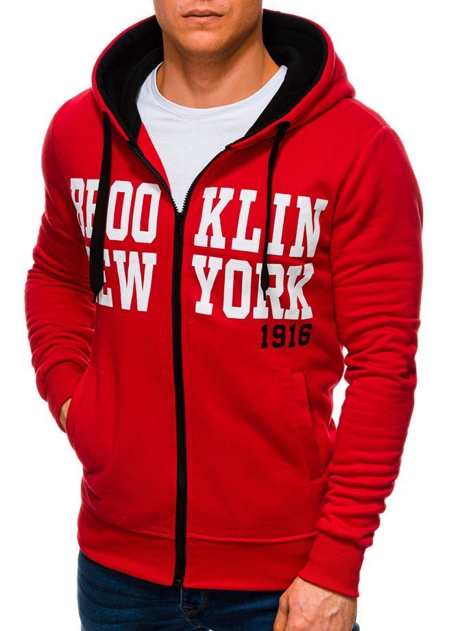 Men's zip-up sweatshirt B1250 - red