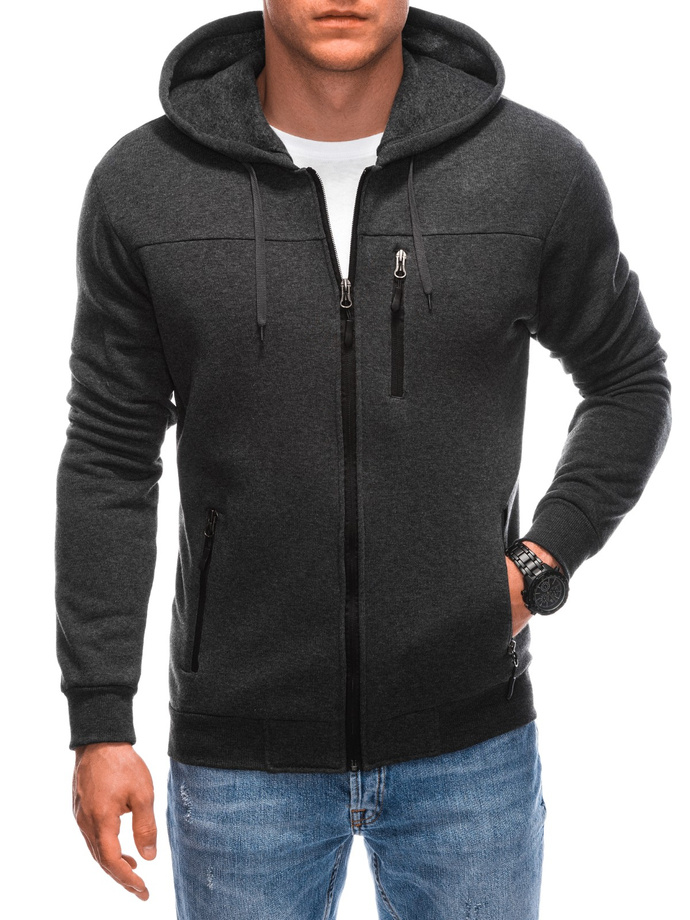 Men's zip-up sweatshirt B1614 - dark grey