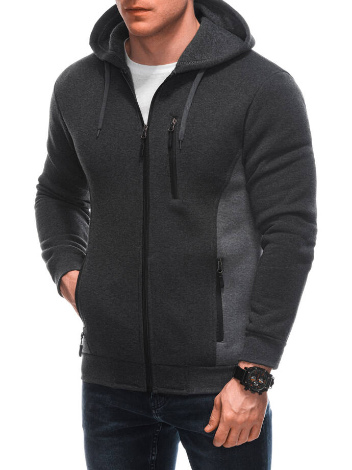Men's zip-up sweatshirt B1636 - dark grey