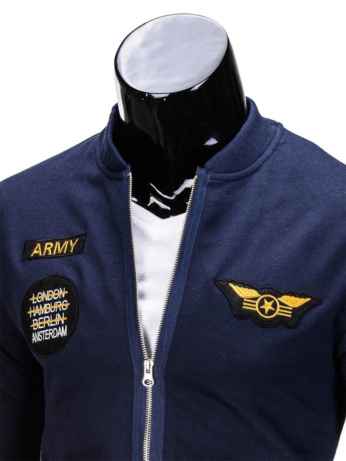 Men's zip-up sweatshirt B676 - navy