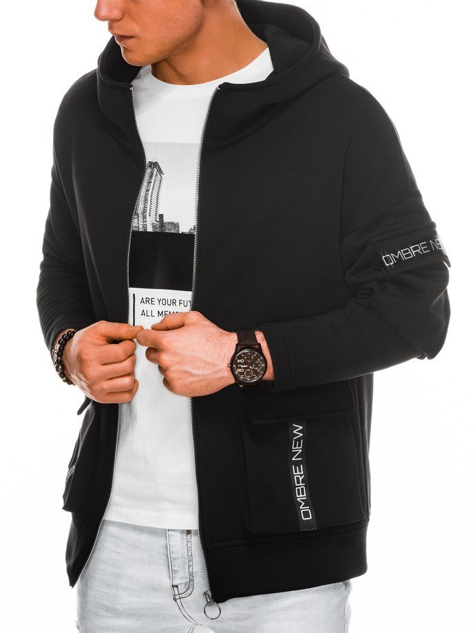 Men's zip-up sweatshirt - black B1049