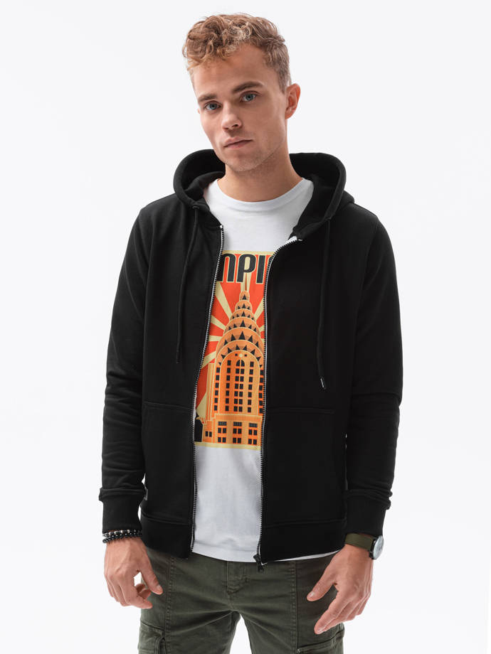Men's zip-up sweatshirt - black B1223