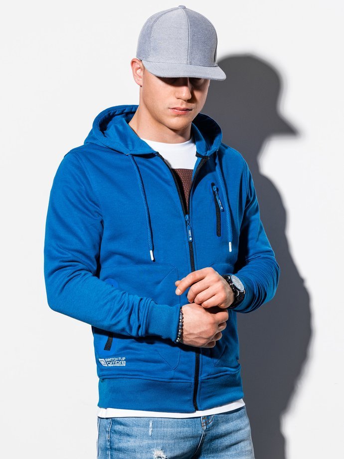 Men's zip-up sweatshirt - blue B1086