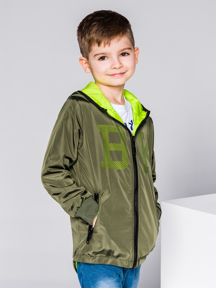 Mid-season boy's jacket - khaki KC005