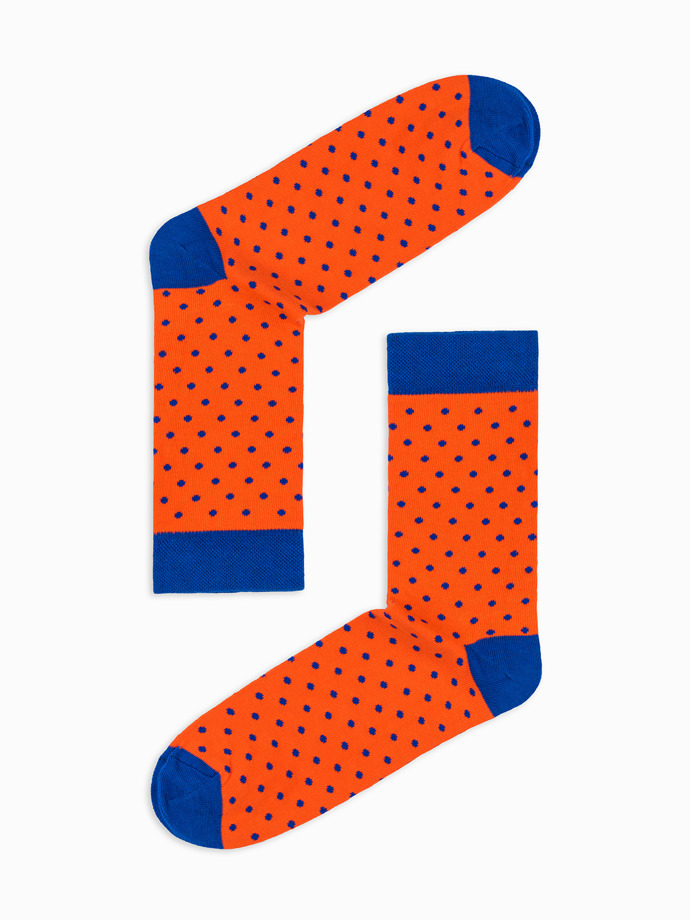 Patterned men's socks U22 - orange