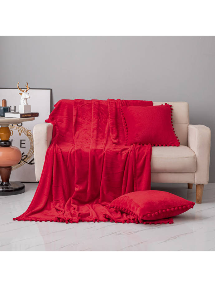 Pompie Blanket 150x200 A664 - red