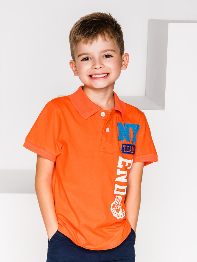 Printed boy's poloshirt - orange KS027