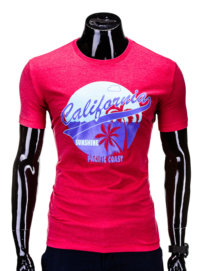 Printed men's t-shirt - red S618