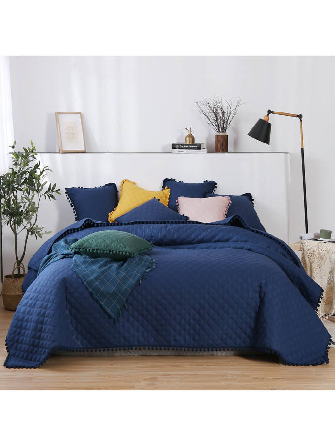 Quilted bedspread Pompoo A735 - navy
