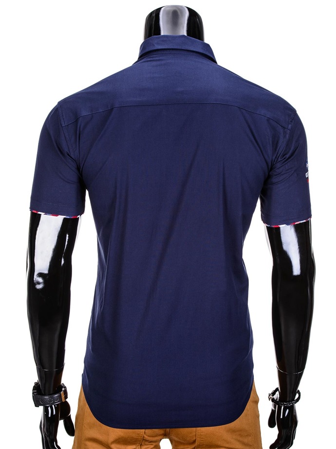 Short-sleeved men's shirt K345 - navy