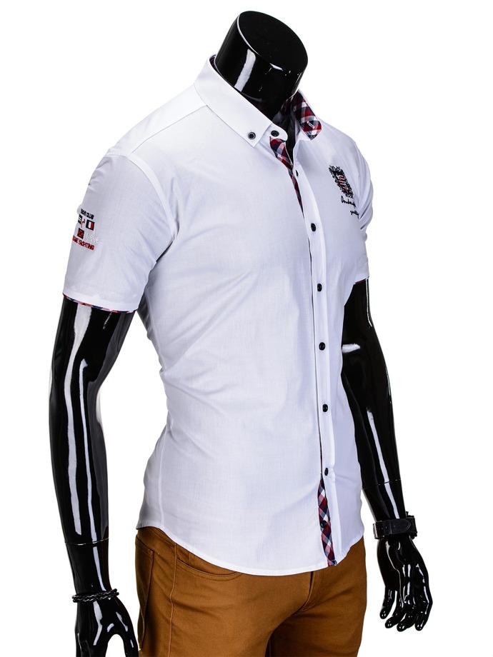 Short-sleeved men's shirt K345 - white